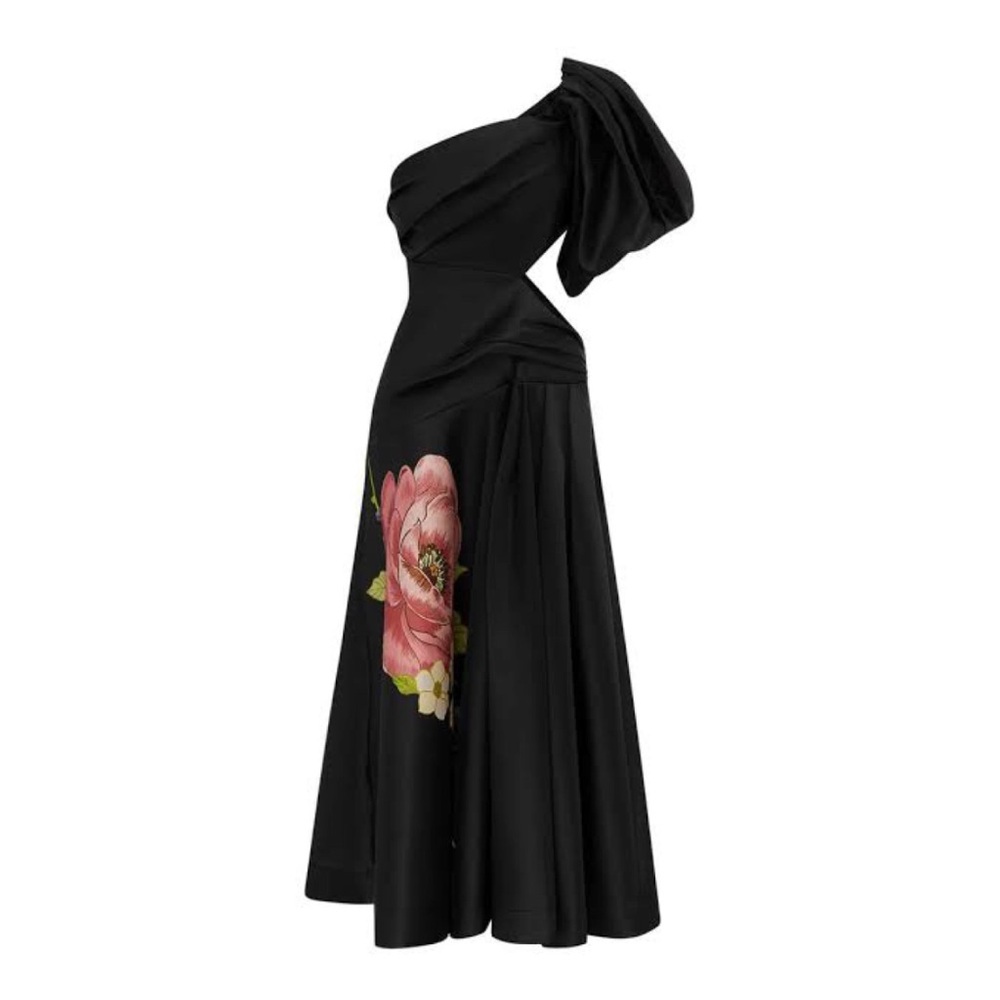 Alemais Black One Shoulder Cocktail Gown